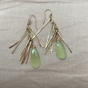 Beautiful light green and gold earrings